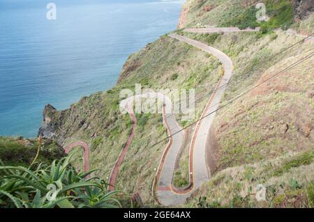 Straße über die Insel Madeira, Madeira, Portugal, Europa Stockfoto