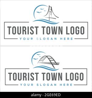 Logo des Reisebüros Town City Bridge Stock Vektor