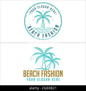 Circle Icon Palm Beach Icon Logo Mode Stock Vektor