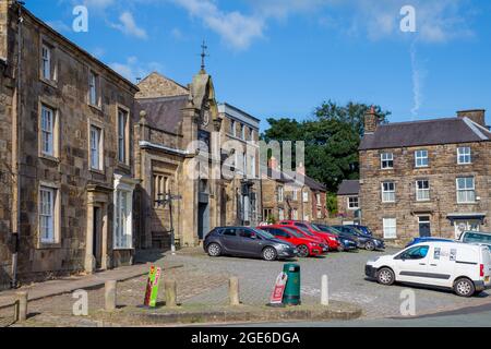 Charakteristische Steingebäude im Dorf Longnor, Peak District National Park Stockfoto