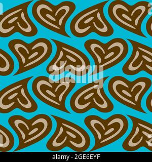 Nahtloses Muster mit schönen Herzen in 3 Farben Stockfoto