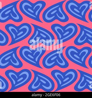 Nahtloses Muster mit schönen Herzen in 3 Farben Stockfoto