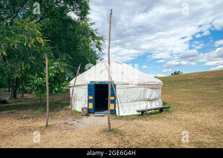 Traditionelle Jurte im Nationalpark Ópusztaszer Stockfoto