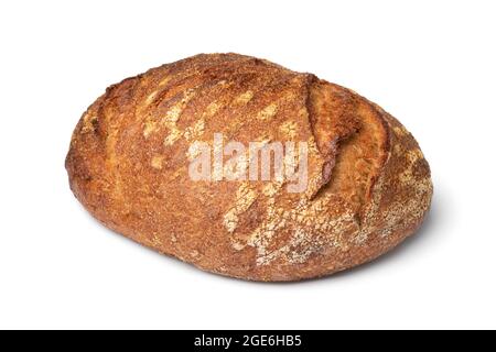 Single ganze frisch gebackene deutsche dinkel Weizenbrot isoliert auf weißem Hintergrund Stockfoto