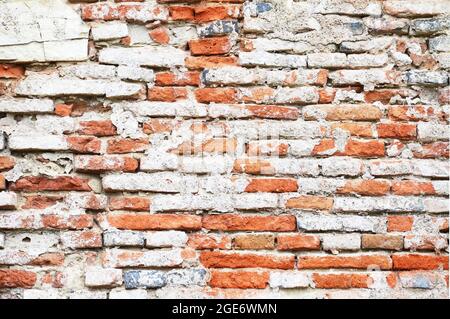 Alte rote Ziegel Wand Hintergrund Stockfoto