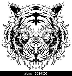 Design Vektor Tier Kopf Tiger Stock Vektor