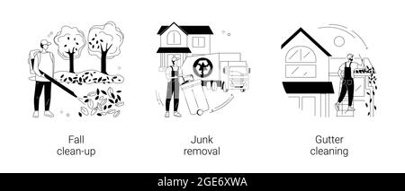 Herbst Garten Wartung abstrakte Konzept Vektor Illustrationen. Stock Vektor