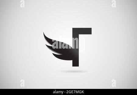 Logo-Symbol mit Gradient Wing T-Alphabet. Kreatives Design für Unternehmen und Unternehmen Stock Vektor