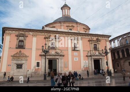 Basilika der Jungfrau der Unglücklichen, Plaza de la Virgen, Valencia, Spanien, Europa Stockfoto