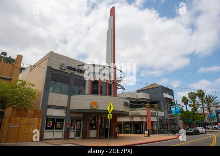 Long Beach Art déco-Gebäude Pine Square an der Pine Avenue in der Nähe des Broadway in der Innenstadt von Long Beach, Los Angeles County, Kalifornien, USA. Stockfoto