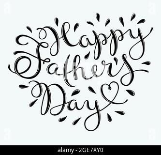 Grußkartenvorlage für den Vatertag mit handgezeichneter Schrift. Vektorgrafik. Stock Vektor
