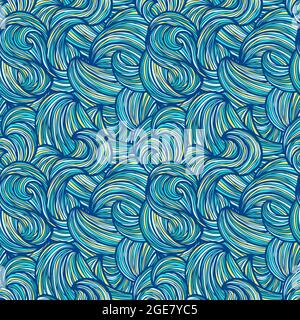 Vektor-Nahtloses Muster, Wellenhintergrund, Vektordarstellung Stock Vektor