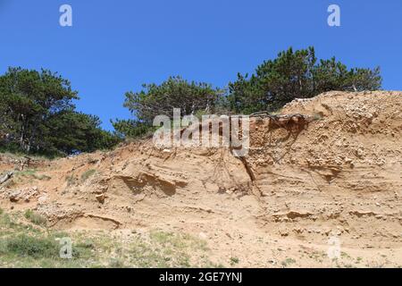 Baska, Insel Krk, phänomenales Zarok - Sandgebiet, Adriaküste, Kroatien Stockfoto