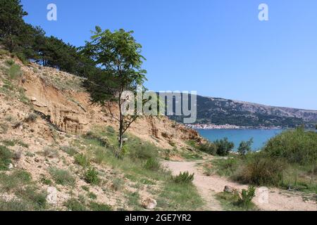 Baska, Insel Krk, phänomenales Zarok - Sandgebiet, Adriaküste, Kroatien Stockfoto