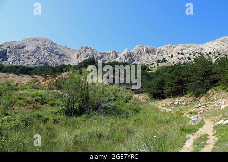 Baska, Insel Krk, phänomenales Zarok - Sandgebiet, Adriaküste, Kroatien Stockfoto