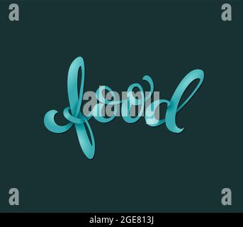 Poster mit handgezeichneten Speisen. Vegane Schriftzüge. Symbole für gesunde Lebensmittel. Vektorgrafik. Stock Vektor