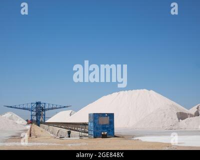 Salzproduktion in Alicante, Spanien Stockfoto