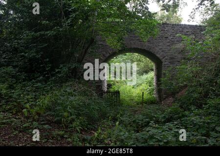 Brücke auf der ehemaligen Hay Railway, Herefordshire, Großbritannien Stockfoto