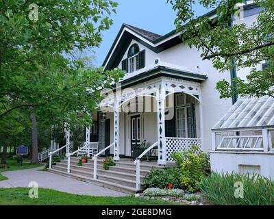 Das Haus in Brantford, Kanada, in dem Alexander Graham Bell als junger Mann mit seinen Eltern zusammenlebte, wo er das Design des Telefons perfektionierte, ist Stockfoto