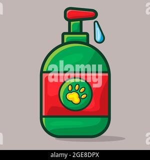 Hund Shampoo-Flasche isoliert Cartoon-Vektor-Illustration in flachem Stil Stock Vektor