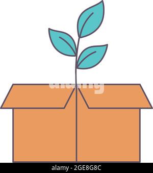 In Karton Pflanzen Stock Vektor