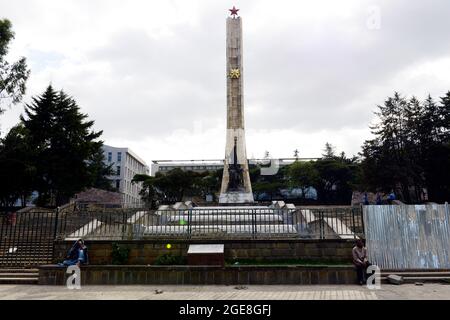 Tiglachin Monument auf der Churchill Ave in Addis Abeba, Äthiopien. Stockfoto