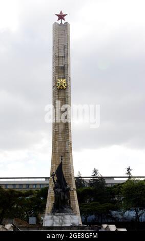 Tiglachin Monument auf der Churchill Ave in Addis Abeba, Äthiopien. Stockfoto