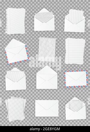 Sammlung von verschiedenen realistischen White Papers. Office Papier verschiedener Typen, design Vorlage. Vector Illustration. Stock Vektor