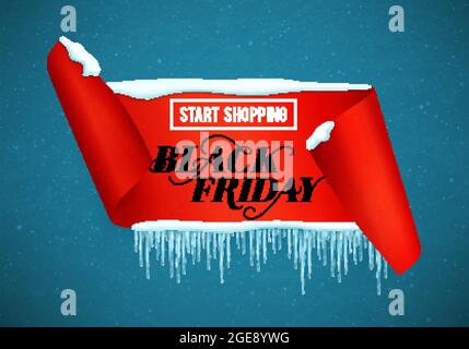 Schwarzer Freitag Verkauf Plakat mit handdrawn Schriftzug. Vector Illustration. Stock Vektor