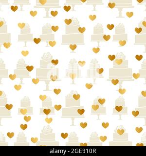 Kuchenmuster Design mit Herzen Stock Vektor