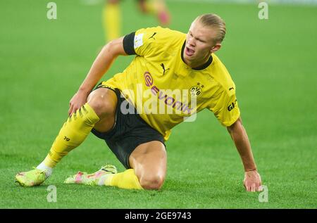 Erling HAALAND, Haland, BVB 9 im Finale des DFL-Supercups BORUSSIA DORTMUND - FC BAYERN MÜNCHEN 1-3 am 17. August 2021 in Dortmund, Deutschland Saison 2020/2021, BVB, München, München, Bayern © Peter Schatz / Alamy Live News - die DFL-VORSCHRIFTEN VERBIETEN DIE VERWENDUNG VON FOTOS als BILDSEQUENZEN und/oder QUASI-VIDEO - Stockfoto