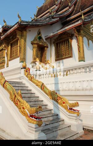 Buddhistische Tempel (Haw Pha Bang) in Luang Prabang (Laos) Stockfoto