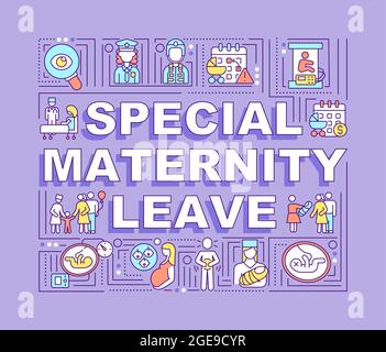 Spezielles Mutterschaftsurlaub Wort Konzepte Banner Stock Vektor