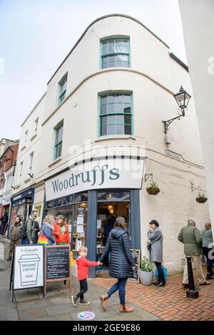 Woodruffs Organic Café in der Stadt Stroud in Gloucestershire, Großbritannien Stockfoto