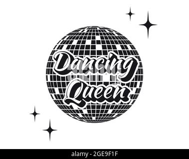 Tanzende Königin. Disco Ball Party. Power Für Mädchen. Dance Girl. Stock Vektor
