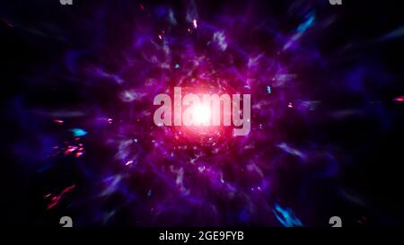 Neon Pink Purple Space Energy Burst Stockfoto