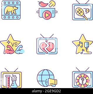 Fernseher RGB-Farbsymbole eingestellt Stock Vektor