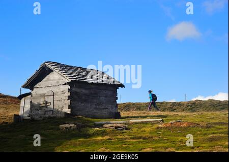 FRANKREICH, HAUTE-SAVOIE (74) MONT-BLANC-LAND, MEGEVE-GEBIET, WANDERN BIS SEHR PASS, MAZOT Stockfoto