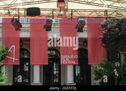 Das Nationaltheater ist bereit für das Sarajevo Film Festival 2021 Stockfoto