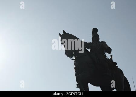 Griechenland, Athen, Februar 4 2020 - Ansicht der Statue des Generals und griechischen Helden Theodoros Kolokotronis. Stockfoto