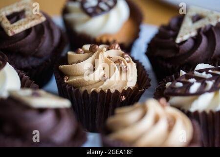 Eine Nahaufnahme eines Schokoladenkuchens Stockfoto
