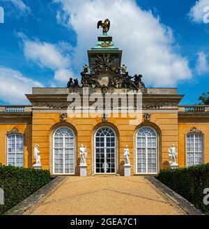 Die Neuen Kammern Im Schlosspark Sanssouci In Potsdam Stockfoto