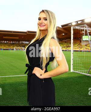 Monaco, Monaco. August 2021. Monaco, Monte-Carlo - 17. August 2021: UEFA Champions League-Spiel mit Shakhtar TV-Moderatorin Olga Kalenchuk. Mandoga Media Credit: dpa/Alamy Live News Stockfoto