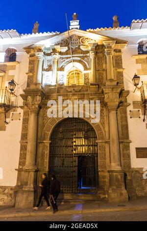 POTOSI, BOLIVIEN - 17. APRIL 2015: Die Nationale Münzstätte von Bolivien (Casa de la Moneda) in einem historischen Zentrum von Potosi, Bolivien. Stockfoto