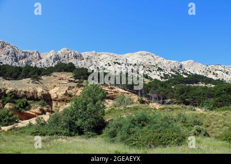 Baska, Insel Krk, phänomenales Zarok - Sandgebiet, Adriaküste, Kroatien Stockfoto