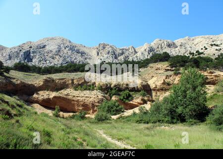 Baska, Insel Krk, phänomenales Zarok - Sandgebiet, Adriaküste, Kroatien Stockfoto