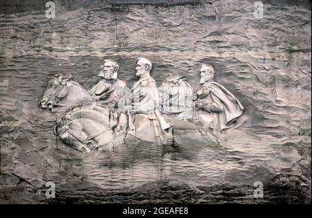 Confederate Memorial Basreliefskulptur im Stone Mountain Georgia Stockfoto