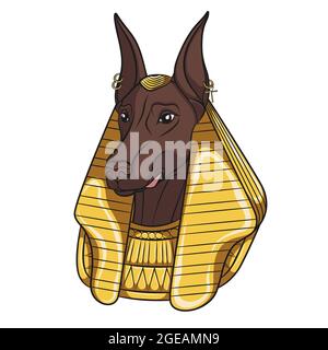 Farbvektorbild Anubis. Isoliertes Objekt auf weißem Hintergrund. Stock Vektor