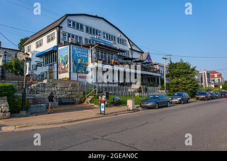 Lunenburg, Nova Scotia, Kanada - 12. August 2021: Fassade des Dockside Restaurants Stockfoto