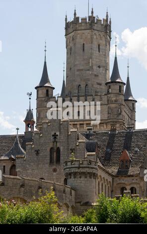 Pattensen bei Hildesheim, Schloß Marienburg, von König Georg V. von Hannover als Sommerresidenz, Jagdschloss und später Witwenitz geplant, 1857 bis Stockfoto